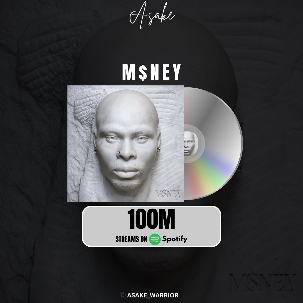 Asake_warrior's tweet image. 🔢 📈 @asakemusik - 'M$NEY' has surpassed 100 Million streams on Spotify 🔥💰 #MONEY