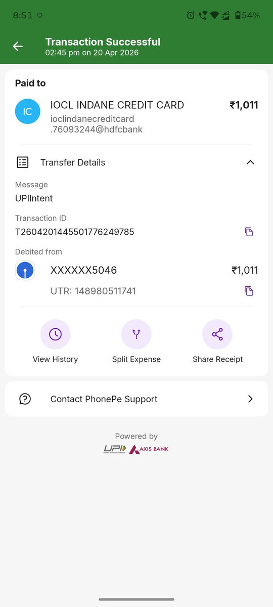 iamAMARdeepGP7's tweet photo. Booked LPG on 15 April and made online payment via PhonePe on 20 April. PhonePe shows payment successful, but Indian Oil Gas shows payment failed. During delivery, I had to pay again in cash.
IndianGasTrans ID: 28257673364
PhonePeUTRNo: 148980511741
@IndianOilcl @PhonePe @RBI https://t.co/R7S01o7ThU