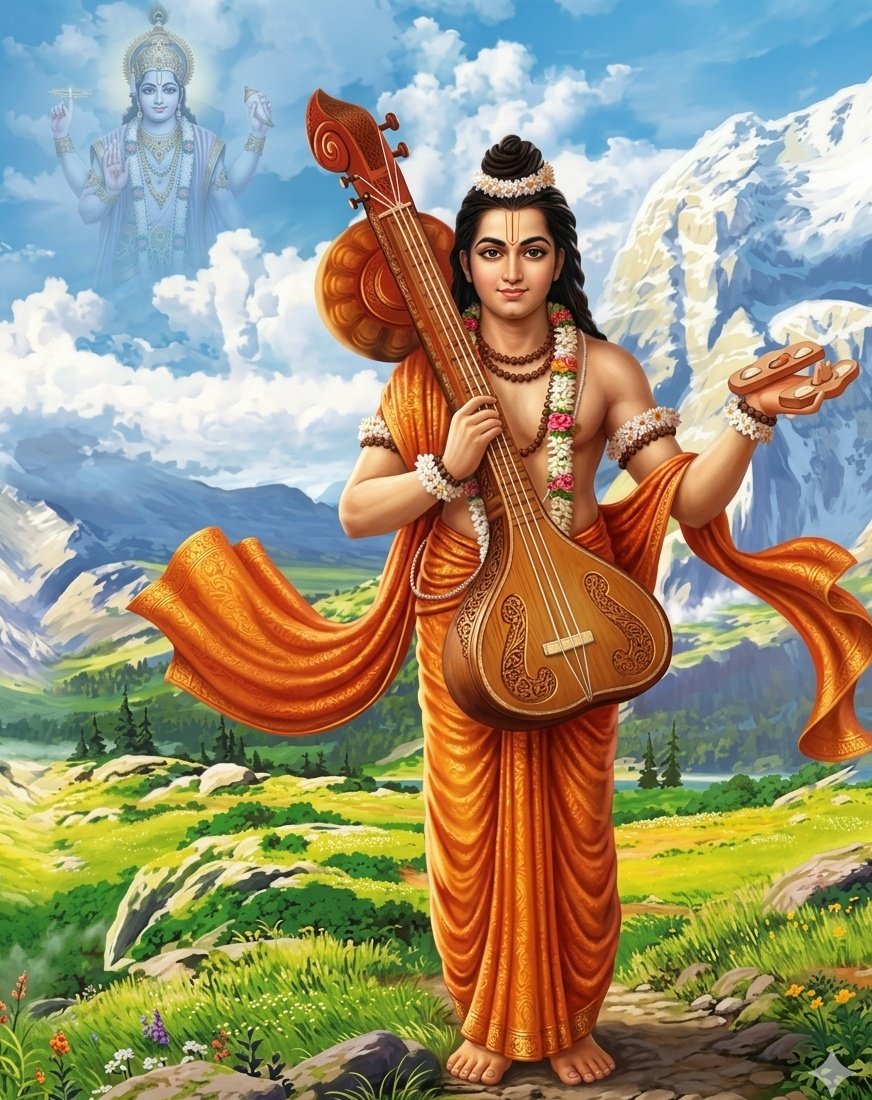 नारद वैष्णवांचा शिरोमणी नाचे कीर्तनीं सर्वदा
देवोचि त्याची पूजा करी आणि नमस्कारी भेटतां ||
दैत्यां घरीं बहुमान त्याचा ऐसा कीर्तनाचा बडिवार
निळा म्हणे तिहीं लोकांत कीर्तनें विख्यात हरिभक्त ||

-- संत निळोबाराय महाराज

देवर्षी नारद हे धार्मिक, तात्त्विक आणि सांस्कृतिक परंपरेतील एक