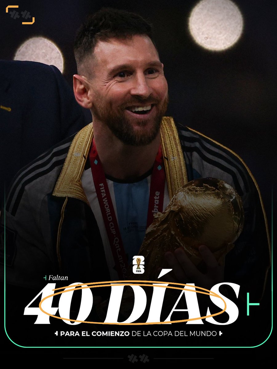 ¡SOLO FALTAN 40 DÍAS PARA EL MUNDIAL 2026!

⏳ | Poco más de un mes resta para que comience la gran fiesta del fútbol de la mano de la Copa del Mundo.