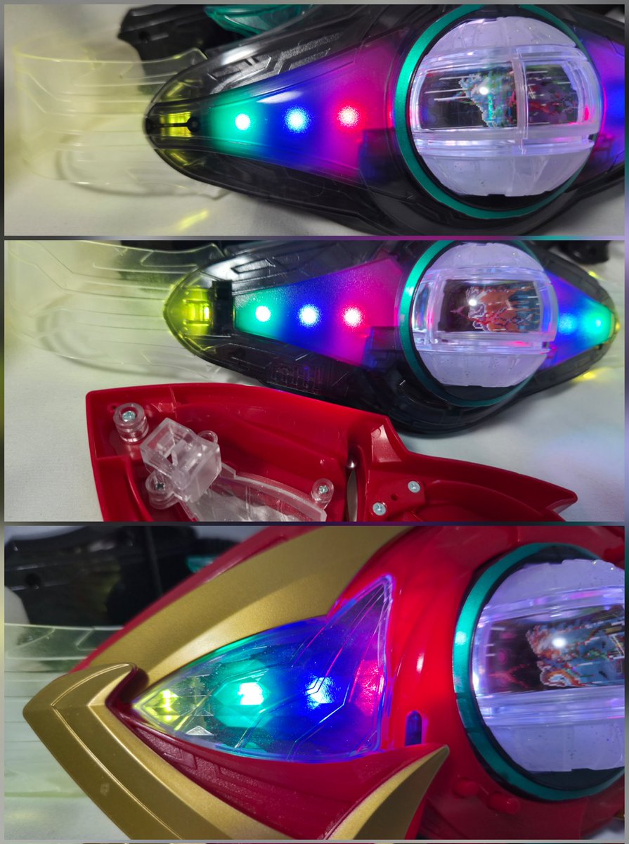 U_Boytoy's tweet photo. カバーパーツのジョイント部分が白の透明になったことで擬似的に4灯発光に進化したのか…？ https://t.co/2gR71JfhP9