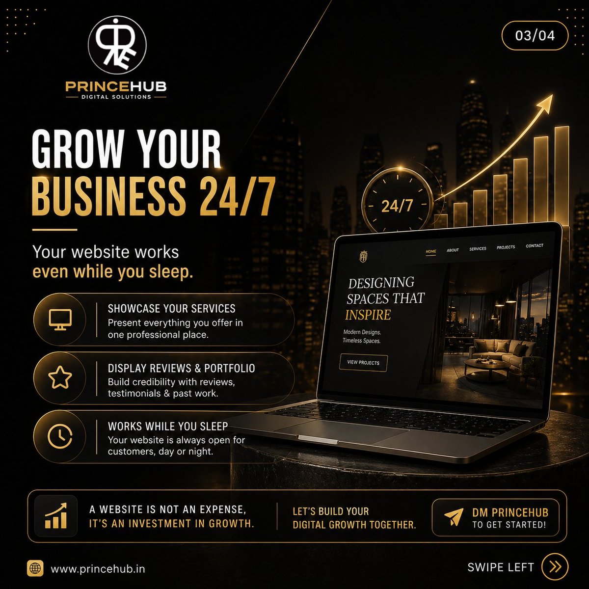 _princehub's tweet image. 🚀 Don’t rely only on social media — build your website and grow your brand 24/7.
📩 DM us to get started!

#BusinessGrowth #DigitalMarketing #StartupIndia #OnlineBusiness #LeadGeneration