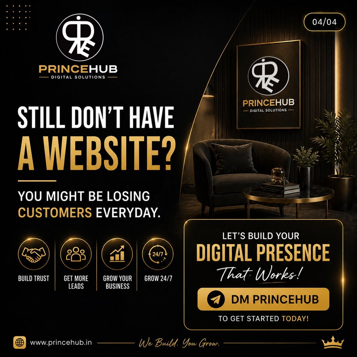 _princehub's tweet image. 🚀 Don’t rely only on social media — build your website and grow your brand 24/7.
📩 DM us to get started!

#BusinessGrowth #DigitalMarketing #StartupIndia #OnlineBusiness #LeadGeneration