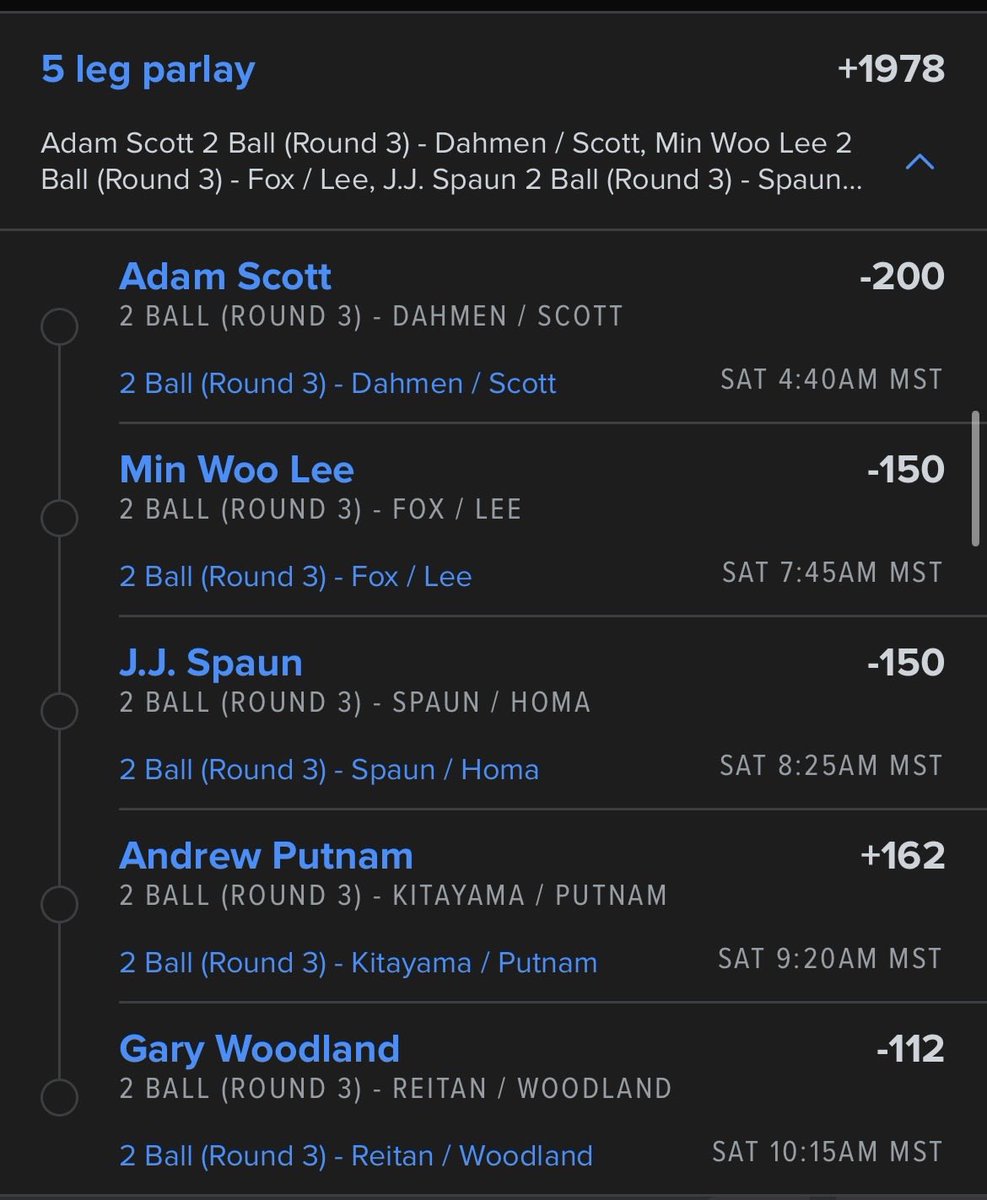 Arizonagolfers's tweet image. PGA Tour 2 ball ⛳️ 

#golf #Gambling𝕏