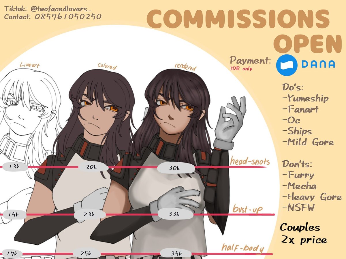 artistmenfess's tweet photo. !art boleh bantu share? hello im opening art comissions untuk nabung karena uang aku ga cukup untuk transportasi, Contact number dan socials sudah tertera, dm and I'll sent the other art samples dan rules :3 https://t.co/KO5vVktjJI