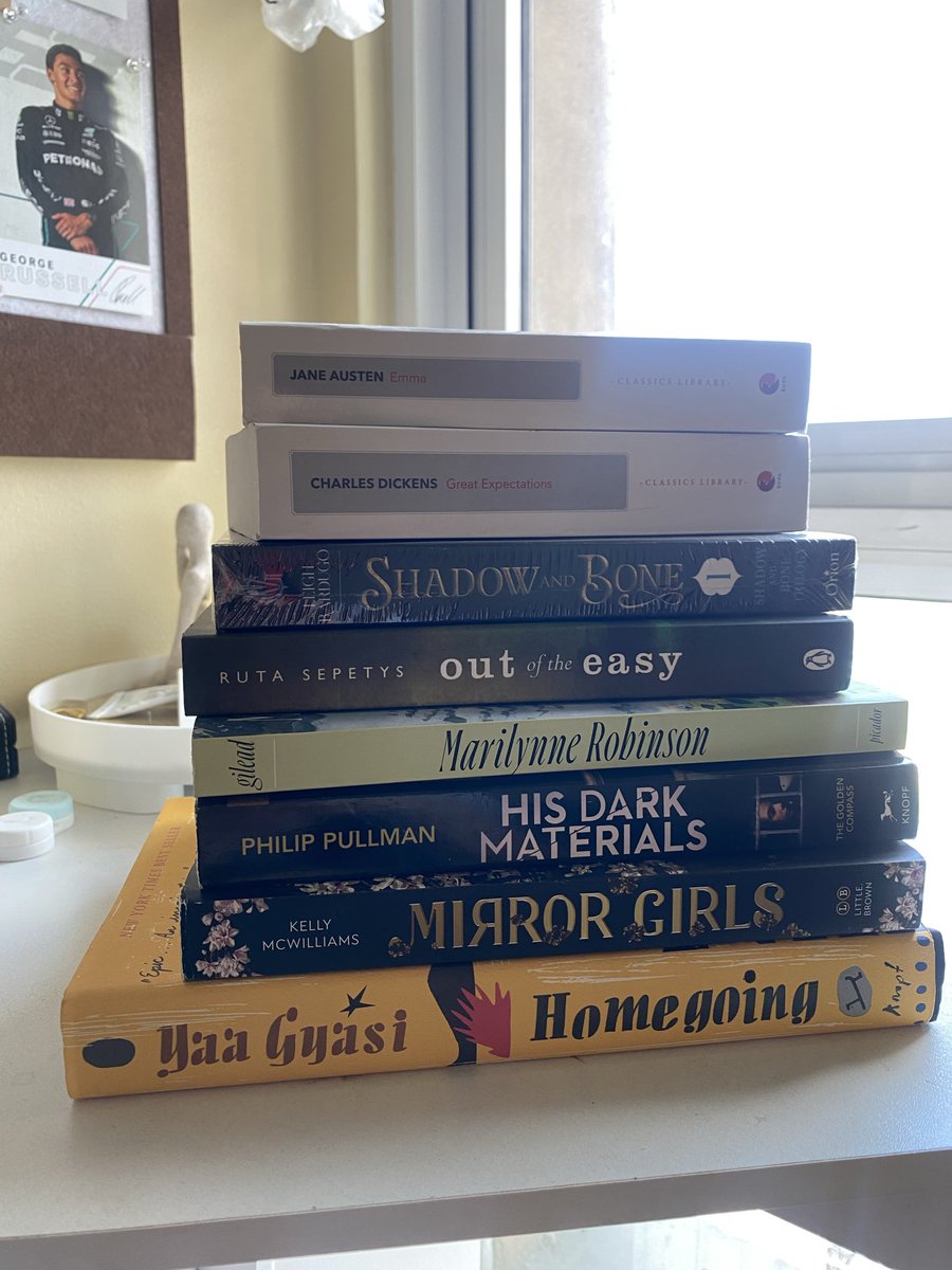 pniepple's tweet photo. pls get them i need space 👉🥹👈
emma, great expectations, his dark materials, mirror girls- 99 each very good condition
shadow&amp;bone, gilead- 180 each vgc (spare, i prefer my old worn down copies)

out of the easy and homegoing are sold https://t.co/XiOWC0mwST