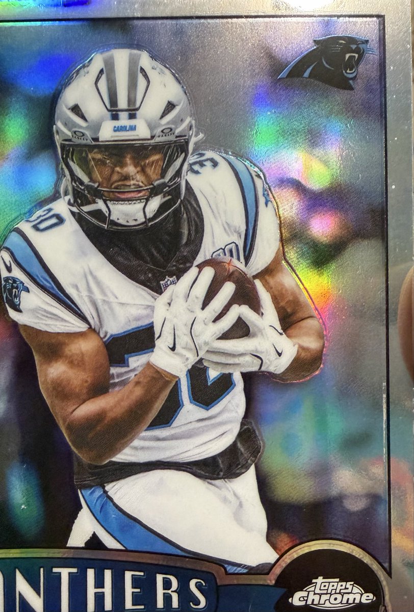 BlanchasaurusX's tweet photo. @Topps I spent $460 on 4 2025 Chrome Football mega boxes and they almost all looked like this right out of the packs…Dings, huge print lines and loads of orange peel on the finish. Never been so disappointed with  a @Topps product. https://t.co/u9kx48a0dR