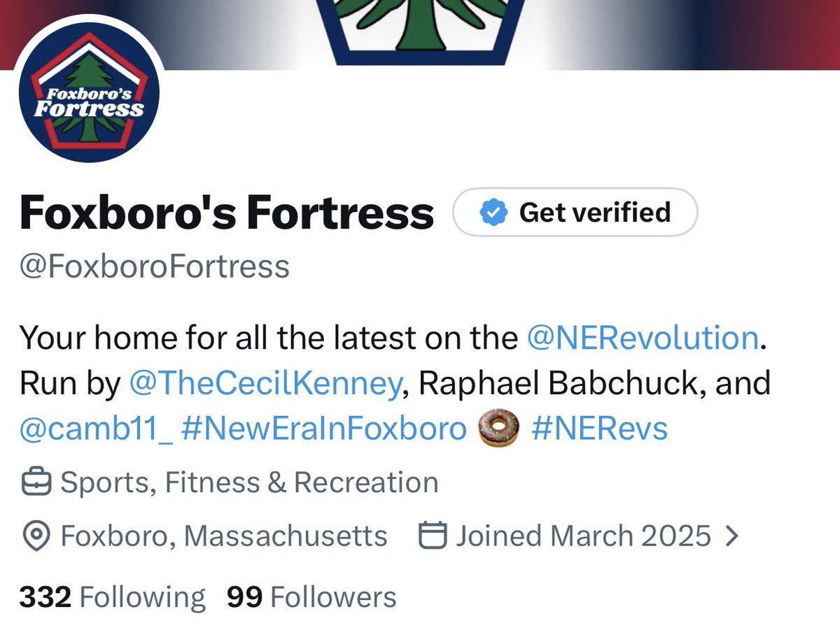 FoxboroFortress's tweet photo. We are OFFICIALLY 1 Follower away from 100 on X / Twitter 

Who can get us over the line #NERevs
#MLS https://t.co/WpYqGDLMzb