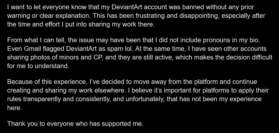 TheGoatFaper2's tweet photo. BANNED from Devianart

FYI https://t.co/hH2TToahL5