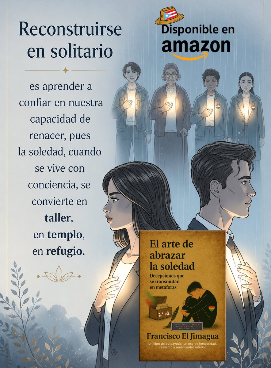 Abrazar la Soledad, nos permite comenzar a construir una versión de nosotros más libre, más fuerte, más fiel a lo que somos. Adquiere en Amazon el libro El Arte de Abrazar la Soledad. 🇵🇷 
Disponible aquí: amazon.com/dp/B0FP9ZRGFV | #libros #franciscoeljimagua #gaypuertorico