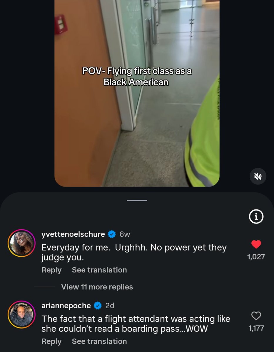 blackishpress's tweet photo. Beyoncé's publicist, Yvette Noel-Schure, commented on a video of someone showing what it's like to travel in first class as a Black person

“Everyday for me. Urghhh. No power yet they judge you.” https://t.co/Fni1LVqrgy