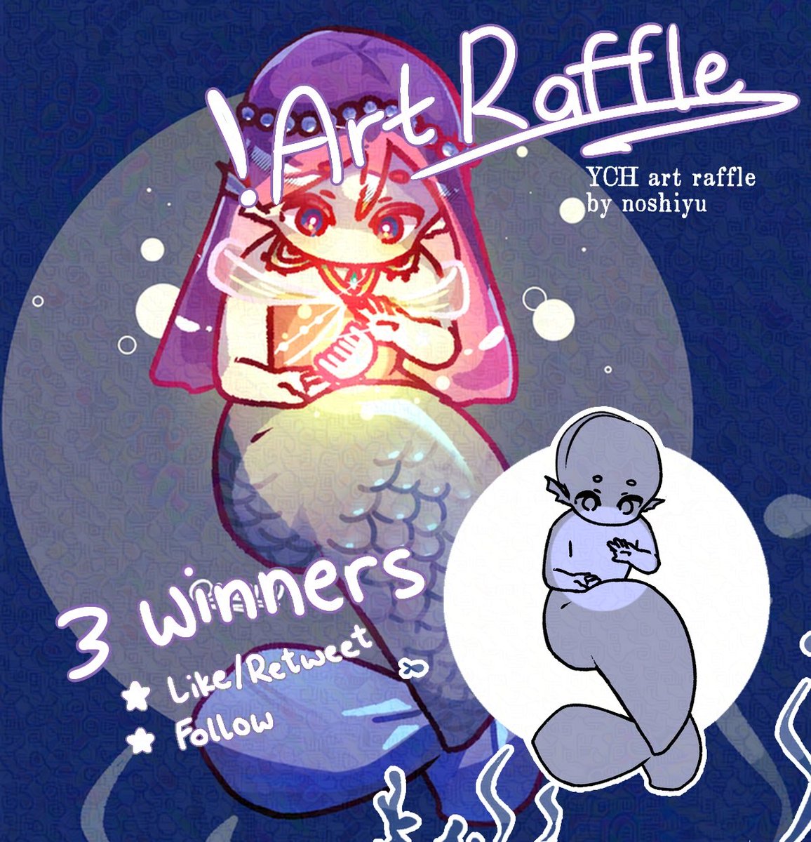 noshiYu_n_n's tweet photo. It's May! Mer..may? 🐚🫧

But it's also THE first art raffle of mine, fellas! And my first YCH offer as well :3

I'll collect 3 winners !!
💙 RT/Like 🩷 Follow 💙

Open til May 4  — winners' arts will be used as VGen samples

More info in comsec
#mermay #ArtRaffle #絵描き #絵 https://t.co/wDQV15FUyB