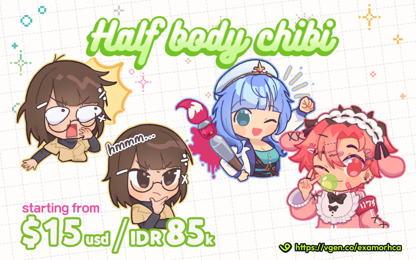 examorhca's tweet photo. Hi~ Im open for May batch cmsn!!
◆ Please read my ToS beforehand
◆ Contact me from my VGen or alternatively to my email or discord (🔗 below)

Sharing are very appreciated! thank you~
#artidn #vgenopen https://t.co/yLs4vgeWAb