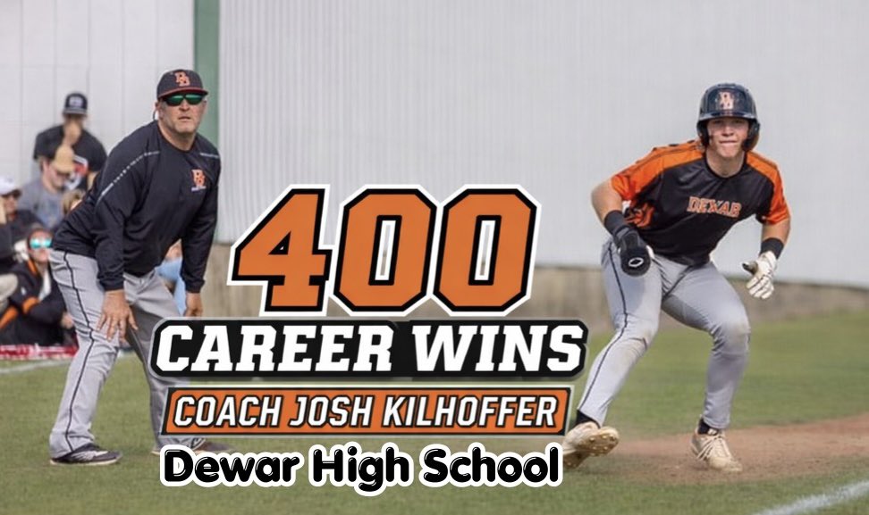DewarBaseballDD's tweet photo. We are so excited to announce our head coach Josh Kilhoffer collected his 400th career win with a win in the regional title game! Made this day even better! Congratulations Coach Kil we are so proud of the hard work and dedication you have put into this program. 
@JoshKilhoffer https://t.co/r13qclYLNz