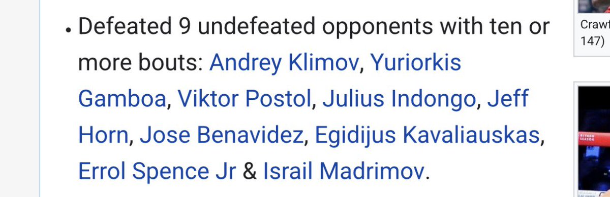 ProfounDreamer_'s tweet photo. @Waller_Bey @tsjules007 This is ALL of Crawford’s opponents ever…compared to just Canelo’s last 5.

Canelo’s Resume is Levels above Crawford’s. 

193-0-3‼️ https://t.co/FyUgTioASg