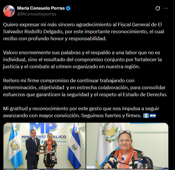 kengo1811's tweet photo. Fiscal Investigada por su presunta participación en adopciones ilegales de niños indígenas durante el conflicto armado interno recibe reconocimiento por parte del fiscal salvadoreño. https://t.co/ICw2MCH44I