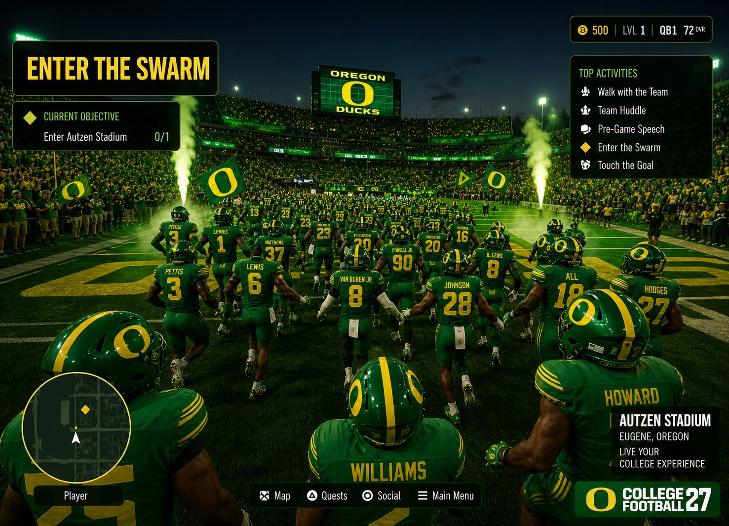3 pic. College Football 27 open world concept 🔥 @EASPORTSCollege @oregonfootball https://t.co/lZRHHUUsYN