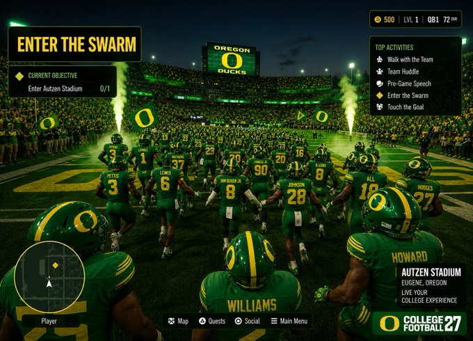 YGEYoung Flip - 3 pic. College Football 27 open world concept 🔥 @EASPORTSCollege @oregonfootball https://t.co/lZRHHUUsYN