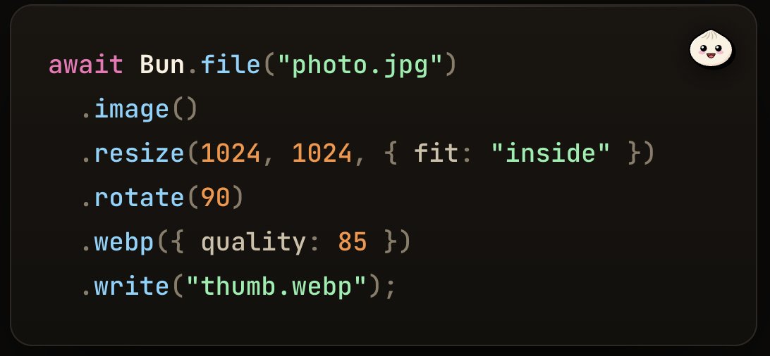 In the next version of Bun

`Bun.Image` - fast builtin multi-format image processing library