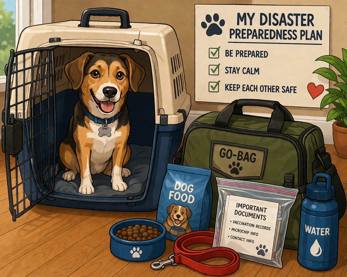 ToplineK9Solns's tweet photo. Dog owners need an evacuation plan that includes their furry buddies. Here's what a dog disaster preparedness plan looks like:

 🌀 https://t.co/l8nseDnaMf https://t.co/DB0uhvxtcz