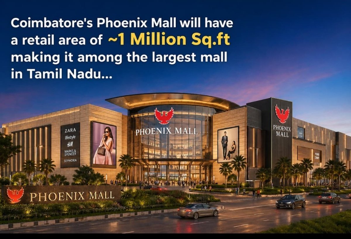 Coimbatore's Phoenix Mall will have a retail area of 1 Million sq ft ...