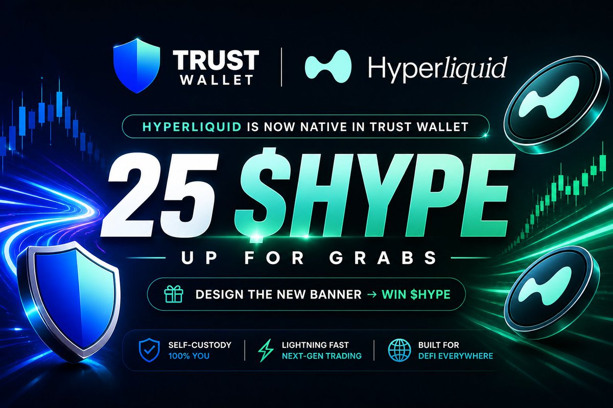 punitbhati92's tweet photo. @TrustWallet Liquidity in motion 🌊
Hyperliquid × Trust Wallet
Built for speed. Built for you.
#HYPE #TrustWallet https://t.co/bRPEBR4Wsz