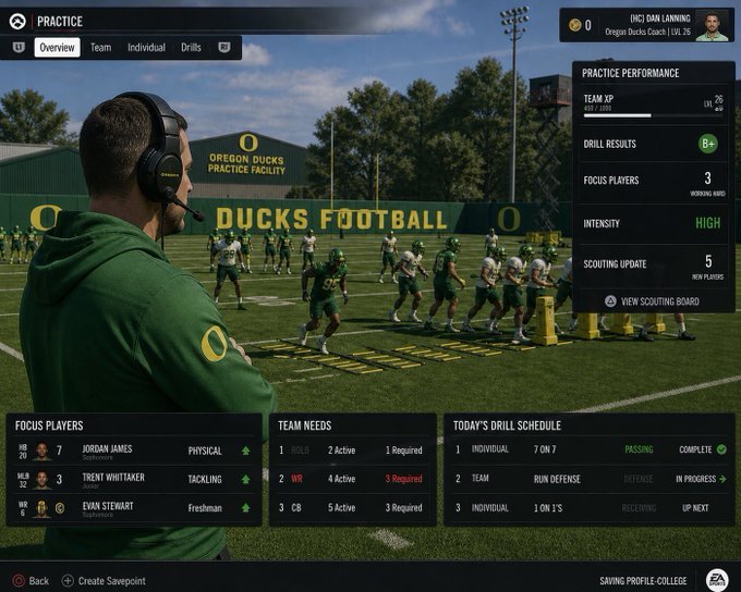YGEYoung Flip - 2 pic. College Football 27 open world concept 🔥 @EASPORTSCollege @oregonfootball https://t.co/z6bj022q6r