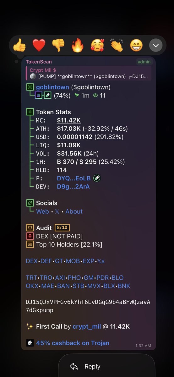 Crypt_mil's tweet image. $goblintown
CA 

DJ15QJxVPFGv6kYhT6LvDGqG9b4aBFWQzavA7dGxpump 💫 🍀

#Solana #SolanaMemecoins #Memecoin #fomo
