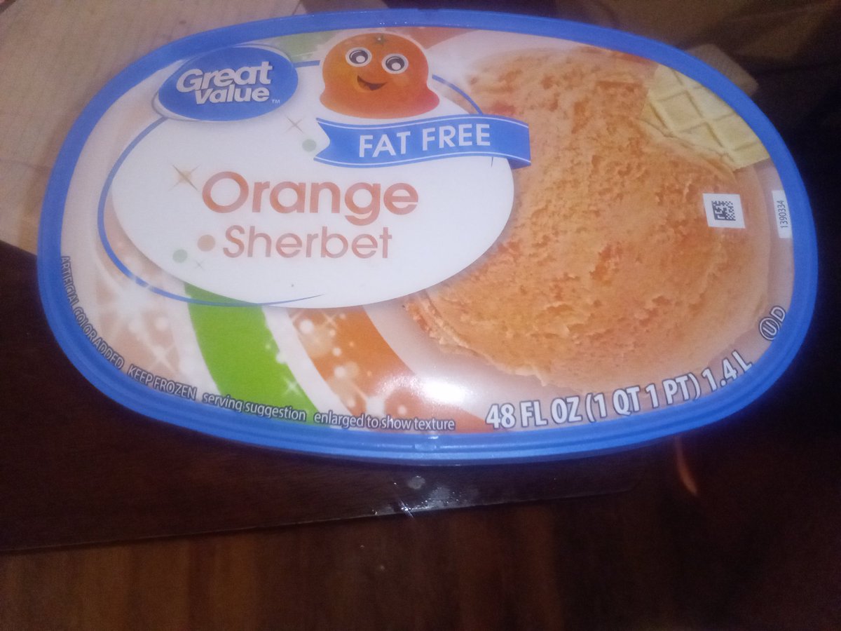 bluerizzle_brad's tweet photo. This #GreatValue #FatFree Orange #Sherbet tastes good https://t.co/hJQ5NRWPGV