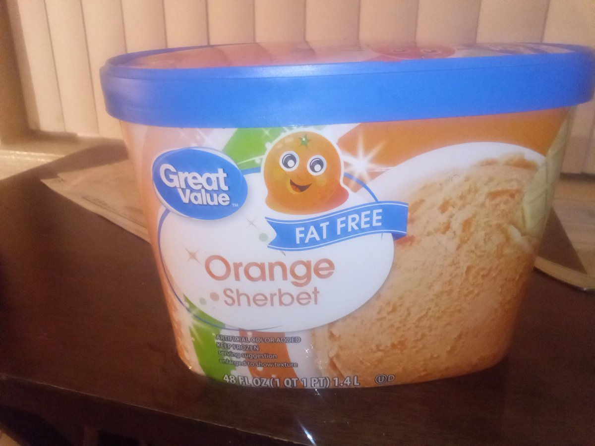 bluerizzle_brad's tweet photo. This #GreatValue #FatFree Orange #Sherbet tastes good https://t.co/hJQ5NRWPGV