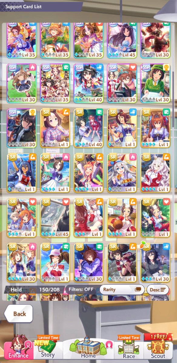 kamitoshi0503's tweet photo. Can anyone help me with my supports? I want to have better horses but I have no clue what supports are best (esp for agnes tachyon and rice shower, but others in general too) #umamusume #ウマ娘 https://t.co/tRlTIBArBD