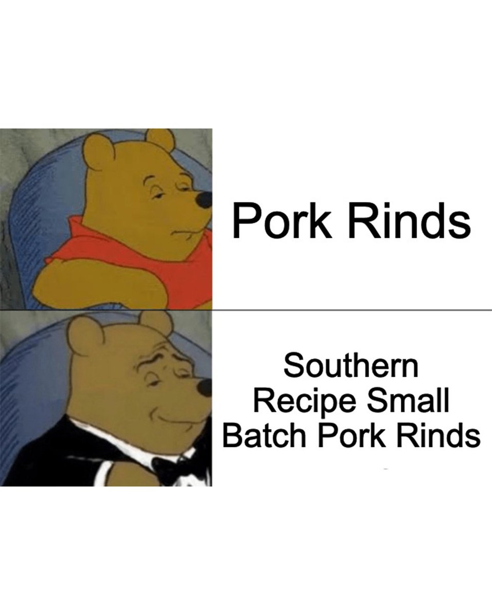 sr_smallbatch's tweet photo. You heard it here first.

Southern Recipe Small Batch pork rinds are Pooh approved. ✅ https://t.co/eiUOKHk5J6