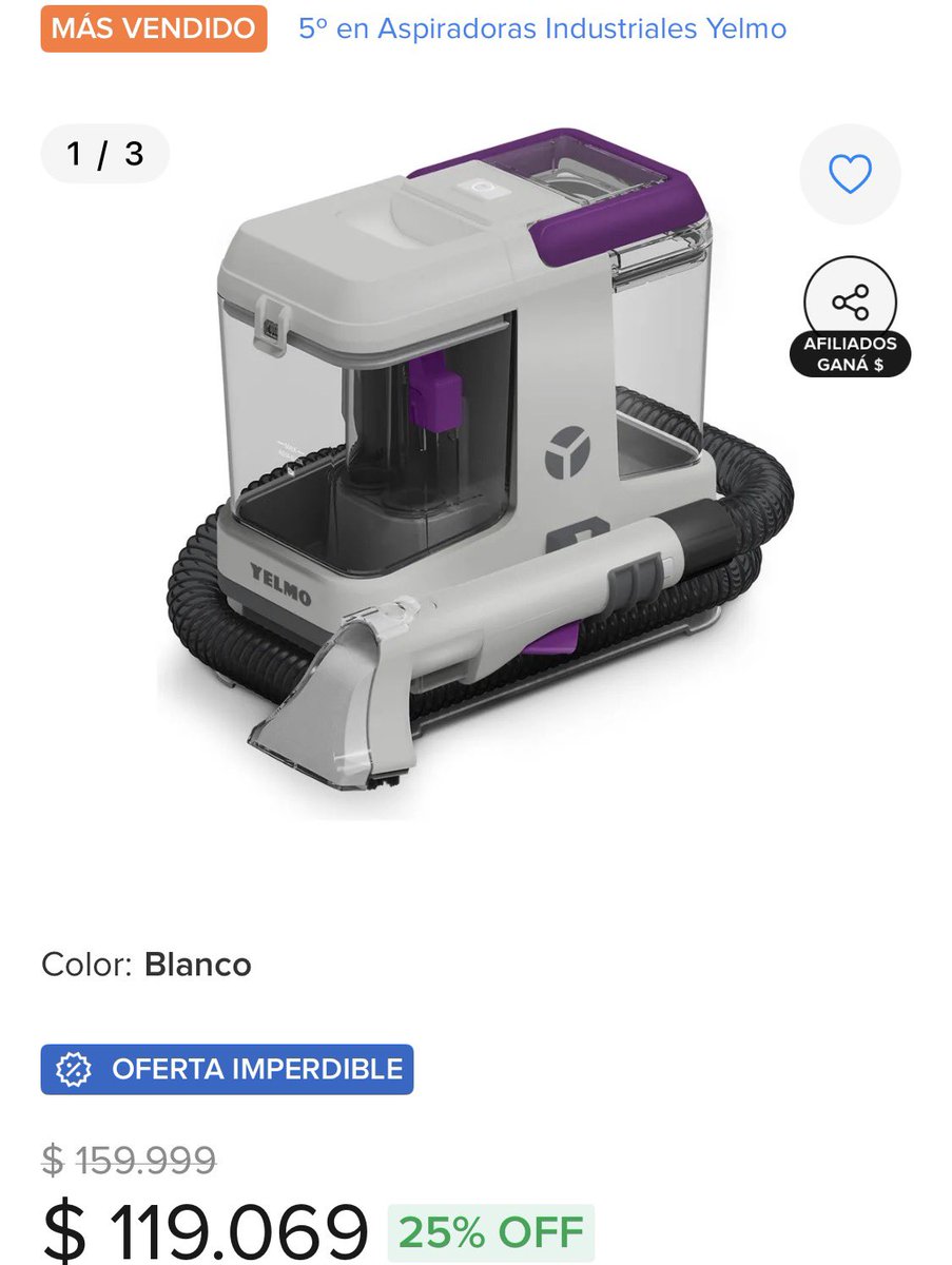 kelomaster's tweet photo. ¡Mirá lo que encontré! Hidro Aspiradora Lavatapizados Y Alfombras Yelmo As 32sp Compacta 400w en Mercado Libre. Entrá acá: https://t.co/n1oNtCS4dZ https://t.co/5OTsDAIoRn