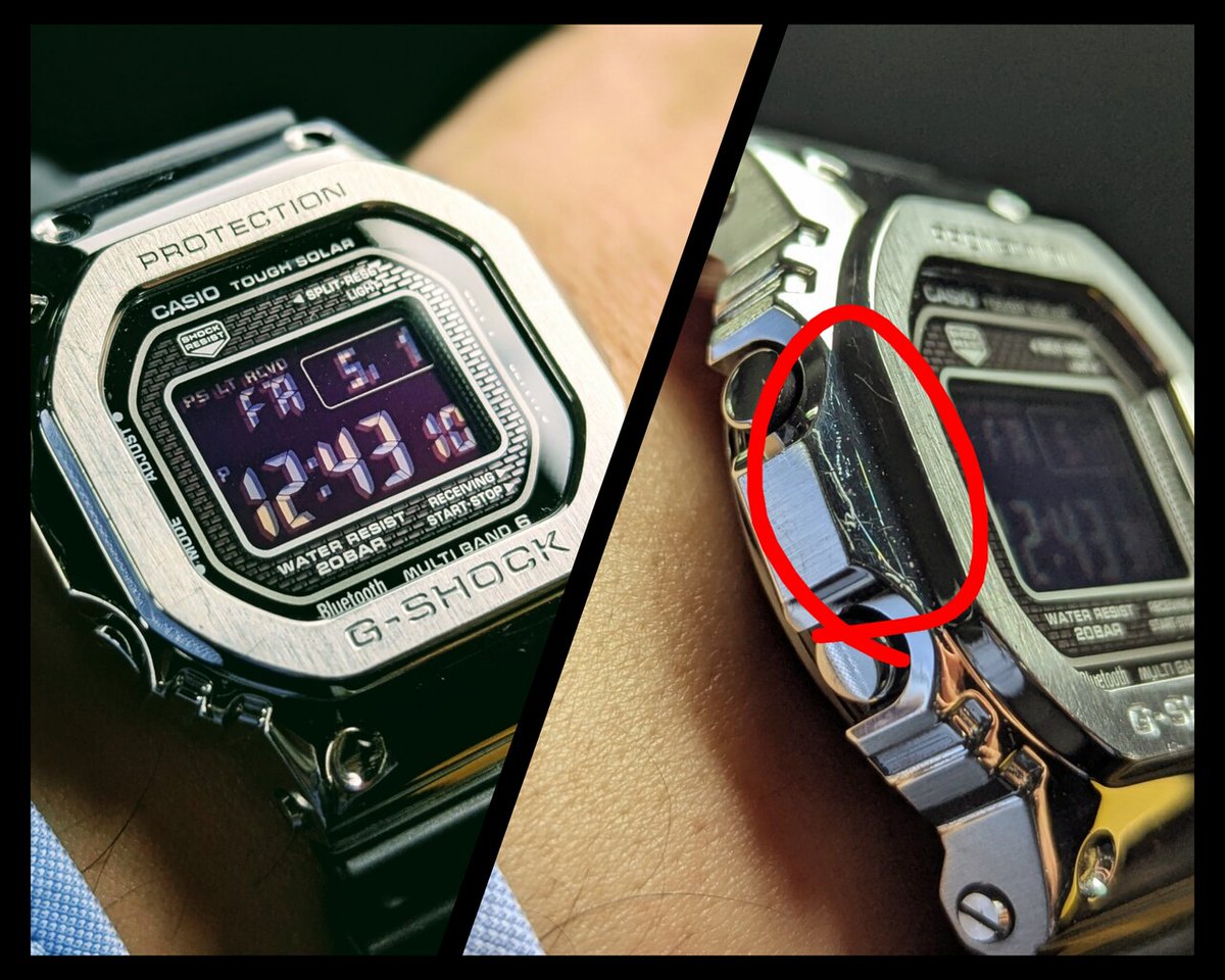 愛用のフルメタルG-SHOCK、勲章のような小傷が…。そのメタルケースだけ
