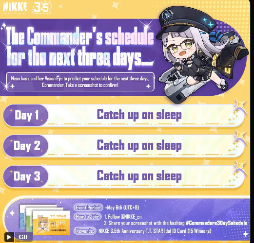 DarkLayfon's tweet photo. @NIKKE_en sleep is just what i need 
#Commanders3DaySchedule https://t.co/ku78Cq1KRw