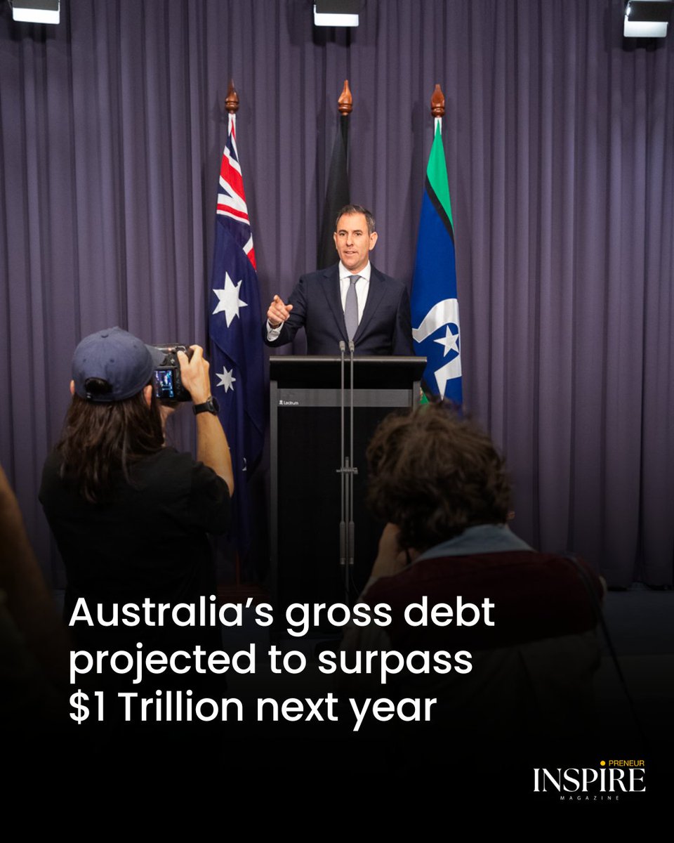 theinspire72961's tweet image. #Australia’s national gross debt is projected to exceed $1 trillion in FY2026-27, driven by 10.7% rise in interest rates. 

Details: inspirepreneurmagazine.com/national/austr…

#NationalDebt #Economy #Budget2026 #Finance #BusinessNews #Inspirepreneur