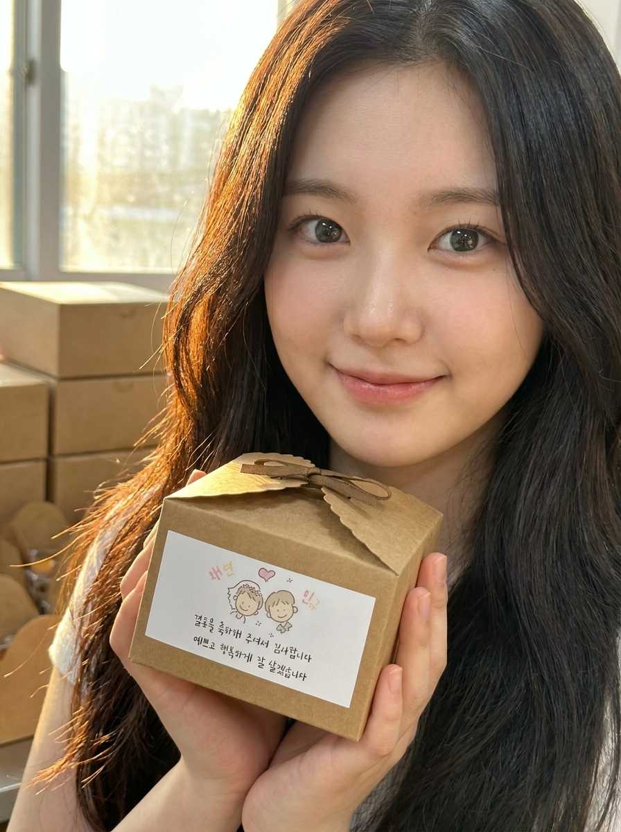 결혼식 답례품, 크라프트 박스에 커플 이름 직접 인쇄해드려요 초코칩·초코청크·황치즈 르뱅쿠키 3종세트로 구성 하객분들 손에 쥐여드리는 순간부터 다른 답례품 💍🍪