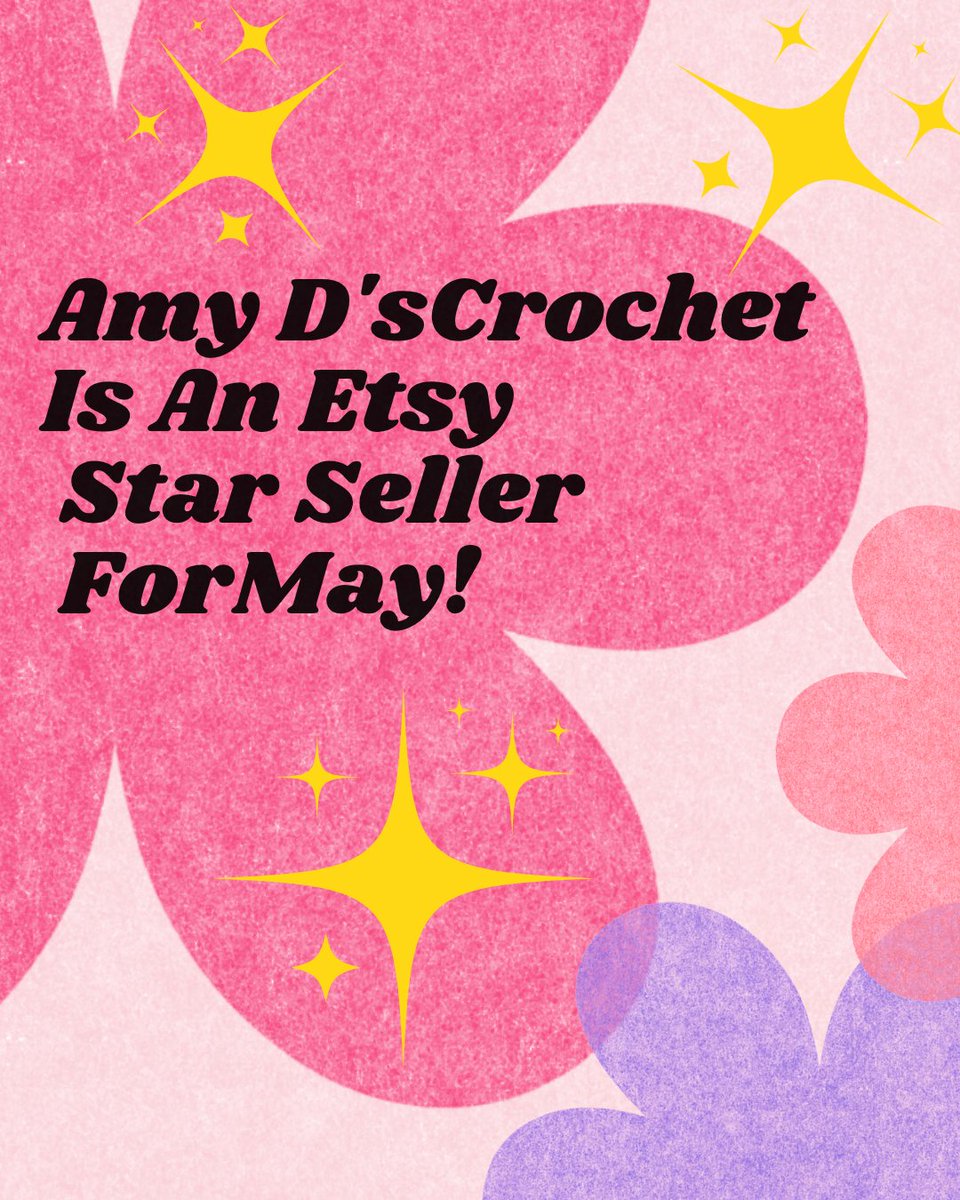 amydscrochet's tweet image. Waking up to some sparkling news!  Amy D’s Crochet is officially an Etsy Star Seller for May! 
This badge means so much because it reflects the experience I strive to give every single one of you.  Thank you for supporting my handmade journey #EtsyStarSeller  #HandmadeWithLove