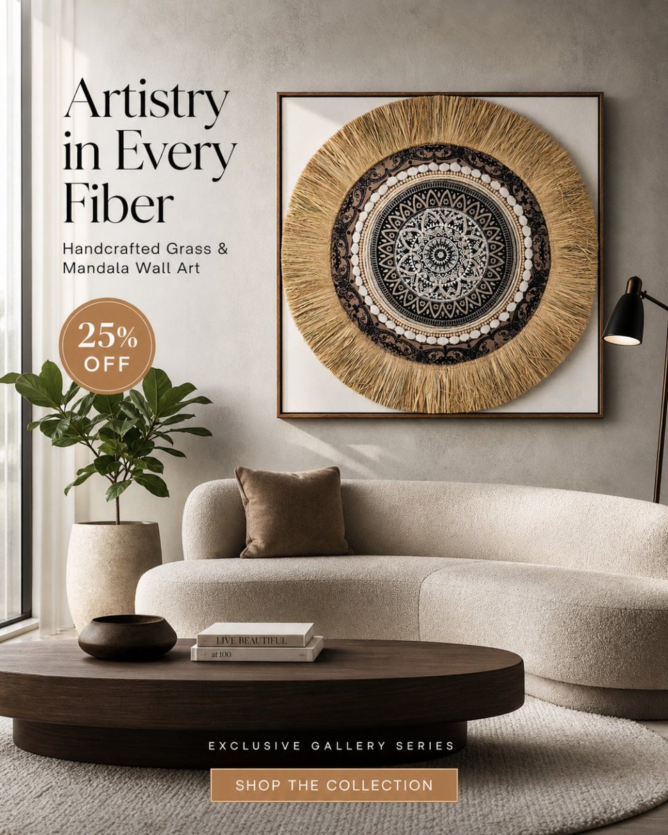 DecorUncle's tweet image. Bring texture to your walls. ✨ We are obsessed with the natural contrast in this Modern Grass Wall Art. The intricate mandala patterns 🌿🏡

Tap the link to shop now! 🛒 🛍️👇 decoruncle.com/product/artist…

#homedecor #interiordesign #art #bohochic #modernart