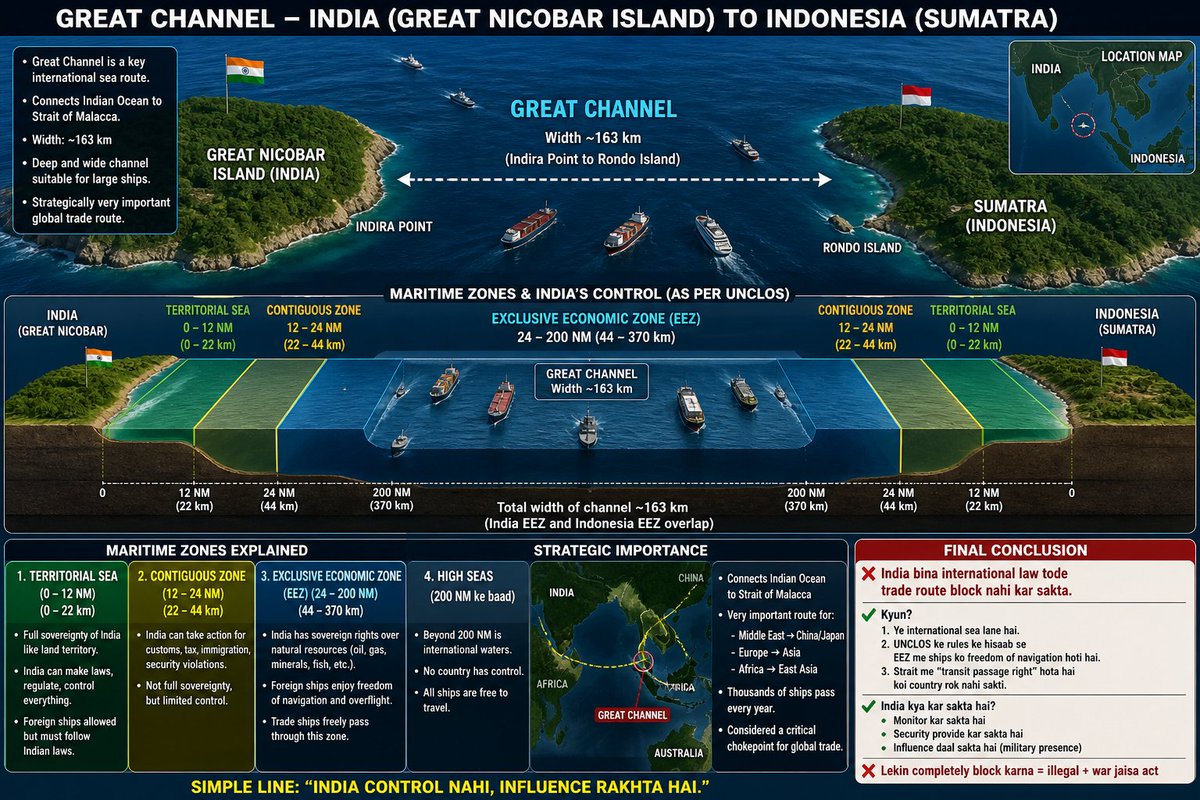Shyama374000's tweet image. Great Channel 
#Indian #indonesia #greatchannel
#greatnicobar #sunatraisland
#PMO #Indiangeography 
#dhruvrathee #ankitawasthi #island #straitofharmuze 
#traderoute #internationalnews #indianisland #narendramodi #prashnttiwari #vikashdivyakirti #nitingadkari #indiannavy