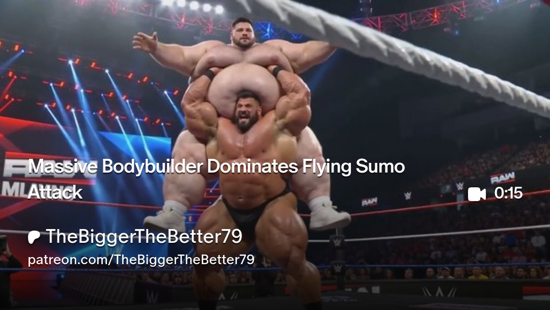 BiggerBetter79z's tweet photo. Massive Bodybuilder Dominates Flying Sumo Attack
https://t.co/xdXQRGy9mp
#powerlifter #sumo #bodybuilder #muscle #muscleworship #quads #sizedifference #roid #thighs #hugelegs #musclebear #bodybuilding #flex #biceps #quads #triceps #fight #wrestling #wwe https://t.co/LJzt2DTtvy