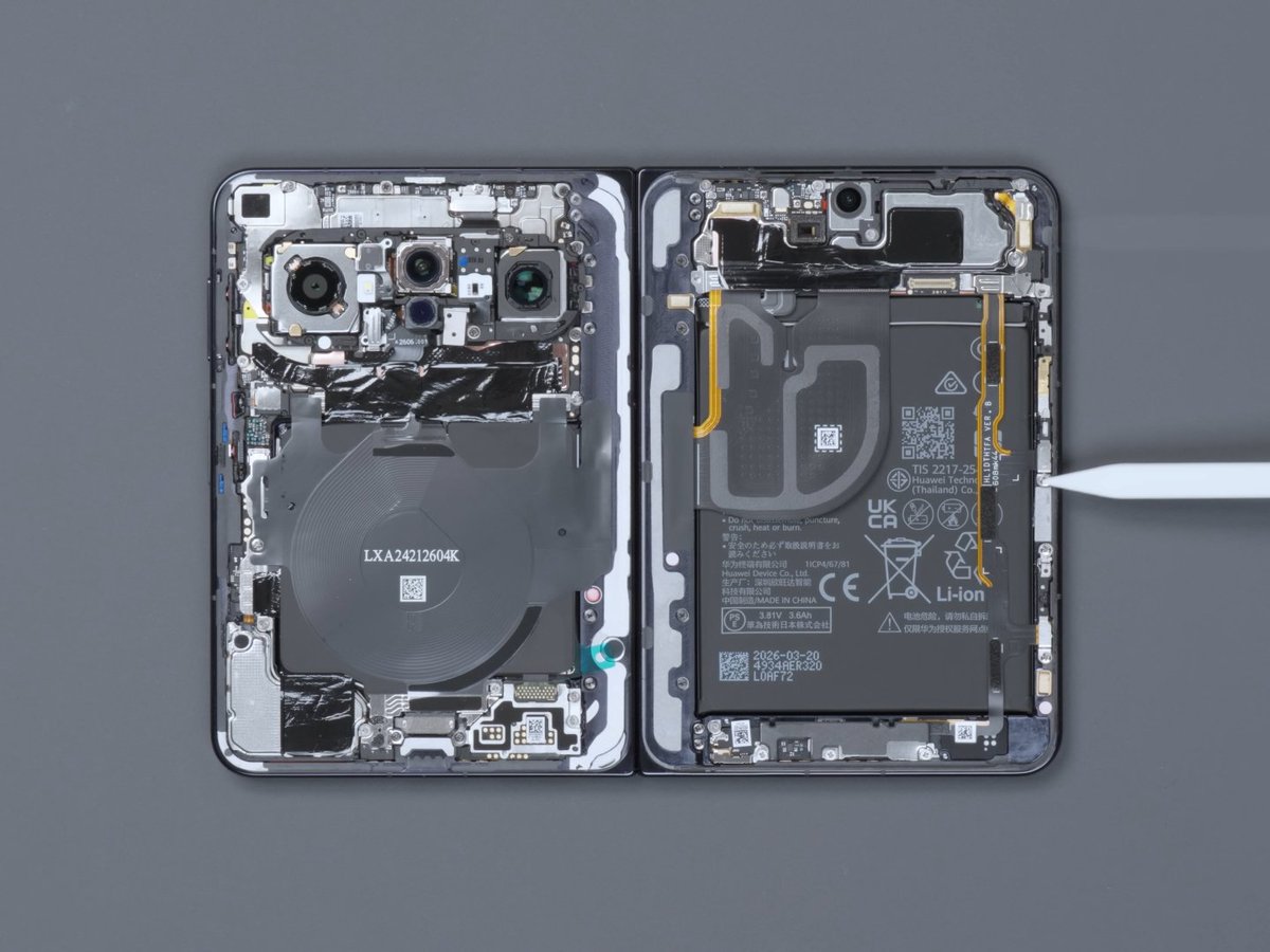 TechHome100's tweet image. Huawei Pura X Max teardown 
#Huawei #HuaweiPuraXMax 
1/12🧵