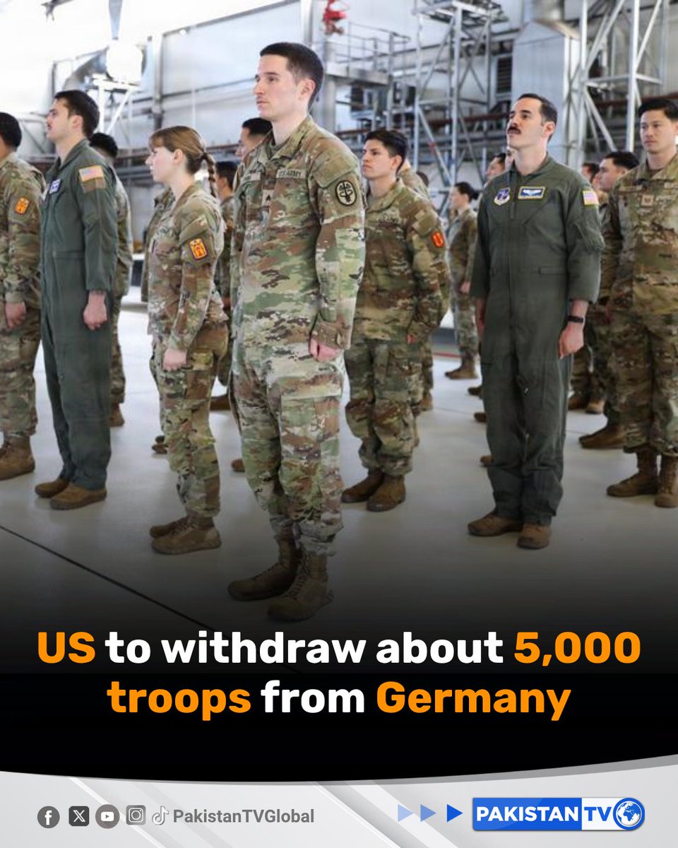 PakTVGlobal's tweet image. US Defense Secretary Pete Hegseth has ordered the withdrawal of about 5,000 troops from Germany within the next year, amid a spat between US President Donald Trump and German Chancellor Friedrich Merz over the war with Iran.

#USTroopWithdrawal #Germany #PeteHegseth #TrumpMerz
