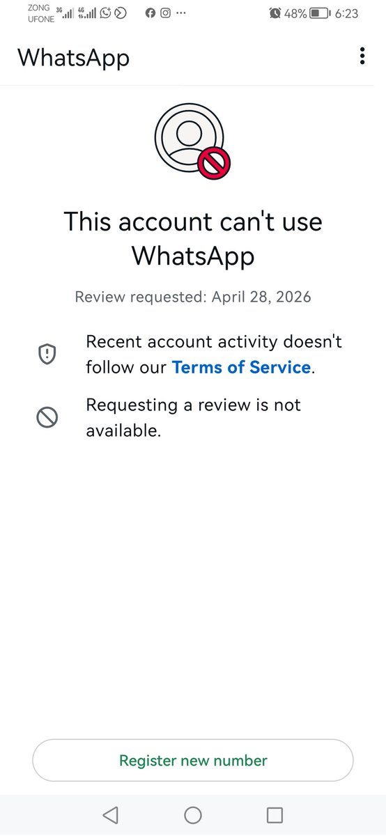 Umar641's tweet image. "@WhatsApp My account (+923329085596) has been suspended since April 28, and I am unable to request a review through the app. This is my primary business number. I’ve tried contacting support via email but no resolution yet. Please help me restore it! #WhatsAppBan #Support