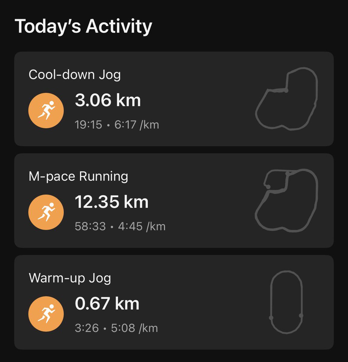 runner_eiki's tweet photo. 今日は 気温19℃ ほぼ快晴☀️ 風速9m/sの暴風の中、昼ラン16.08km♪
練習会的なものに顔を出しつつ、別メニューでMペース走🏃♂️💦
多少は暑熱順化に役立ったかなぁ〜🙃
Avg Run Cadence 177 spm
Avg Stride Length 1.19 m
#ASICS #MagicSpeed4 👟
#昼ラン #ランニング
#走れることに感謝
#RunToFeel https://t.co/9atAVxdp7e