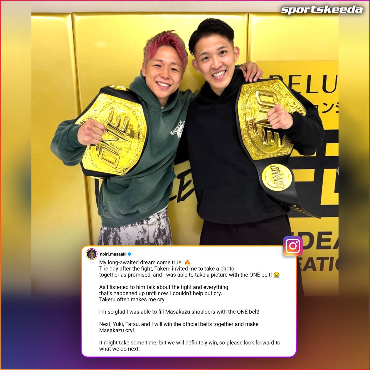 sportskeedaMMA's tweet image. 🇯🇵  Masaaki Noiri and Takeru share a moment after Takeru’s historic finale  🏆

#Kickboxing #ONESamurai