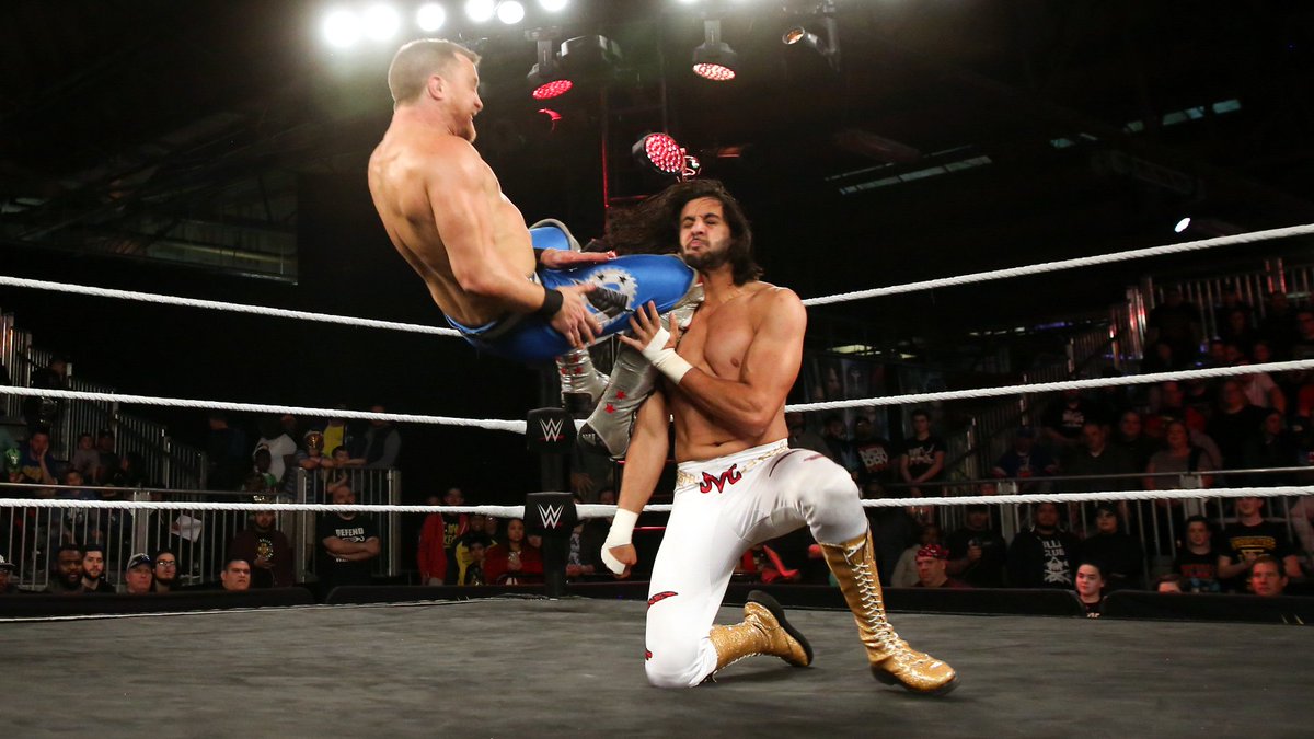 NXTUK_Legacy's tweet image. May 1, 2019:

At Brooklyn Pier 12, Travis Banks defeated #WWENXT's @suavemansoor with the Kiwi Crusher in the first of two interbrand matches. #NXTUK 

📸 WWE