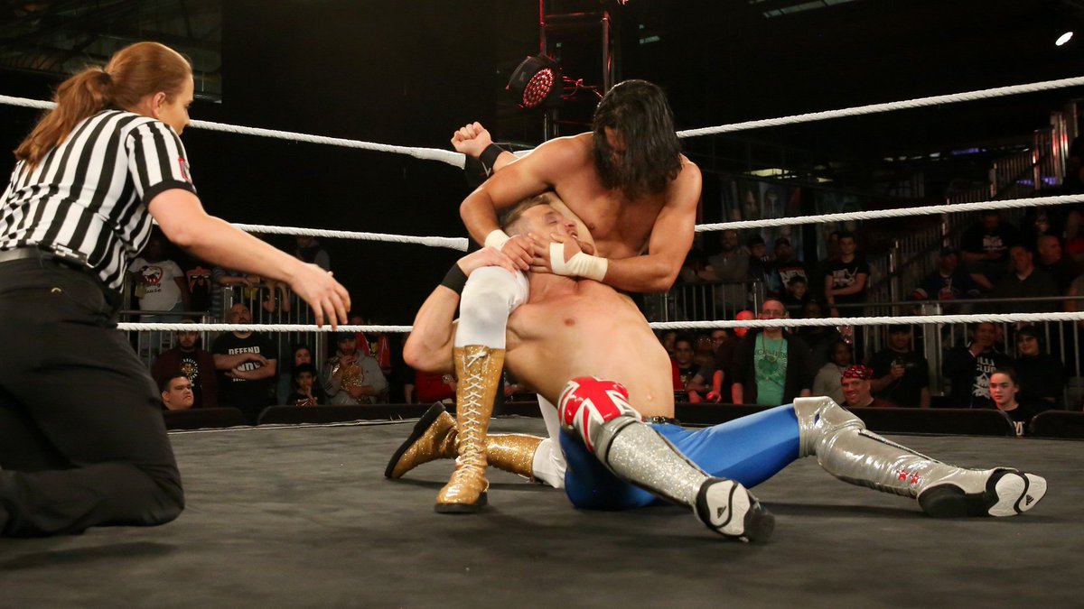 NXTUK_Legacy's tweet image. May 1, 2019:

At Brooklyn Pier 12, Travis Banks defeated #WWENXT's @suavemansoor with the Kiwi Crusher in the first of two interbrand matches. #NXTUK 

📸 WWE
