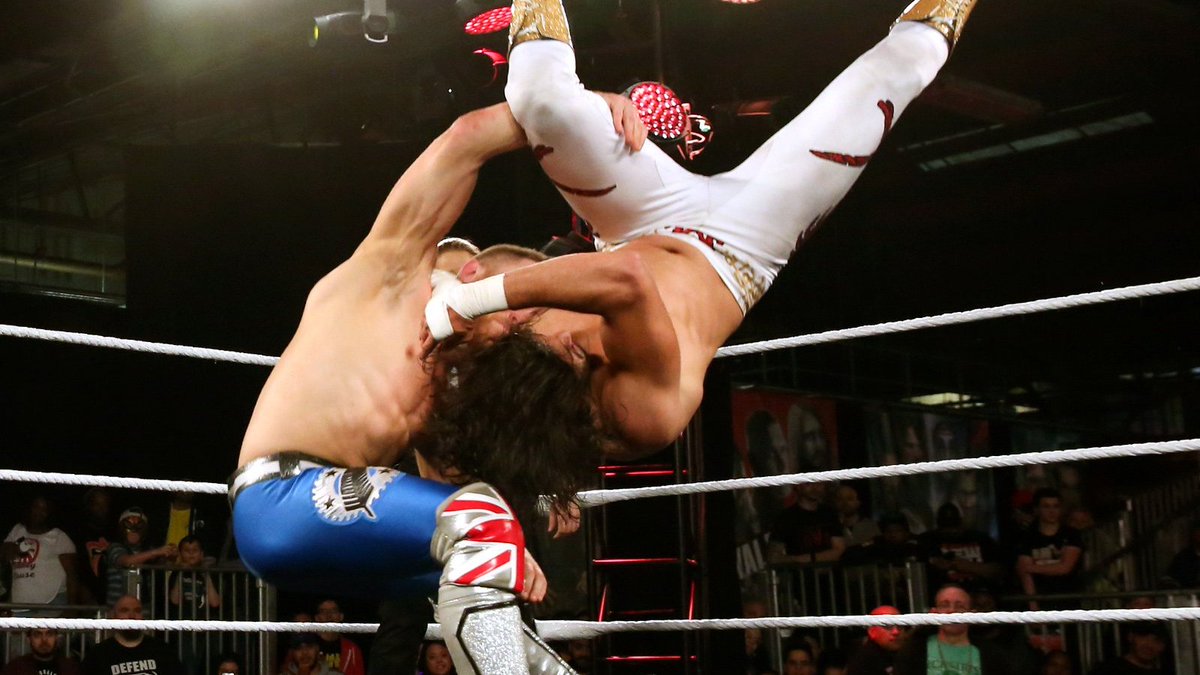 NXTUK_Legacy's tweet image. May 1, 2019:

At Brooklyn Pier 12, Travis Banks defeated #WWENXT's @suavemansoor with the Kiwi Crusher in the first of two interbrand matches. #NXTUK 

📸 WWE