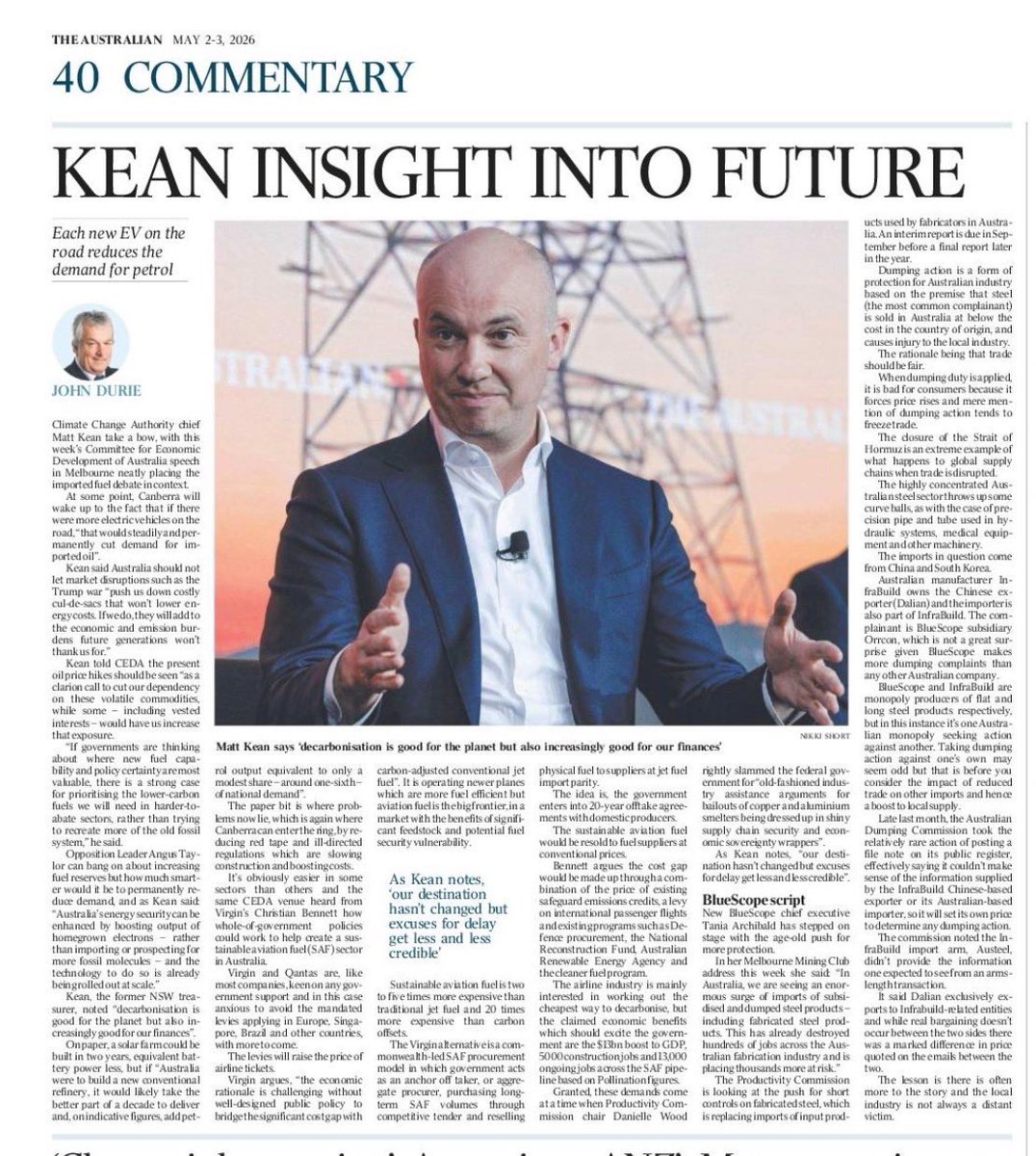 honmattkean's tweet image. 🇦🇺 Australia’s energy security won’t be solved by drilling more holes.
It’ll be solved by needing less of the stuff in the first place. 🌏 Our destination hasn’t changed — but excuses for delay get less and less credible. Check out my comments in @theaustralian today. #CAE2026